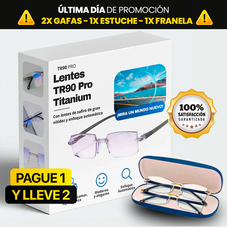 Gafas TR90 TITANIUM® - ¡Paga 1 Lleva 2 + 2 Estuches de Regalo!